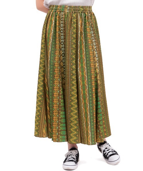 チチカカ(チチカカ)の「ファブリックプリントジャージースカート(スカート・レディース・ベージュ/ブラウン/ブラック・MEDIUM/LARGE)」の8枚目の写真