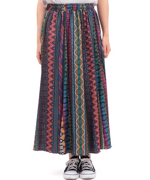 チチカカ(チチカカ)の「ファブリックプリントジャージースカート(スカート・レディース・ベージュ/ブラウン/ブラック・MEDIUM/LARGE)」の7枚目の写真