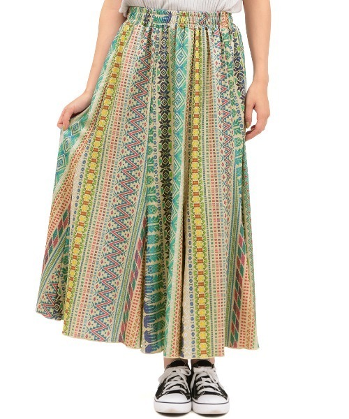 チチカカ(チチカカ)の「ファブリックプリントジャージースカート(スカート・レディース・ベージュ/ブラウン/ブラック・MEDIUM/LARGE)」の9枚目の写真