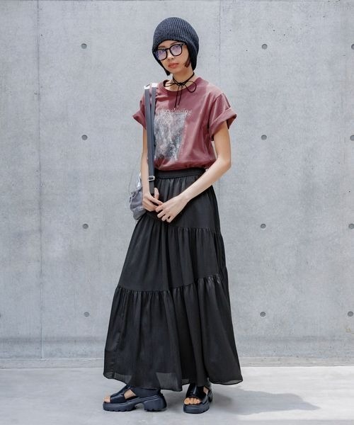 PAGEBOY（ページボーイ）の「クラックフォトTシャツ（Tシャツ/カットソー・レディース・チャコールグレー/オフホワイト/レッド系その他・FREE）」の20枚目の写真