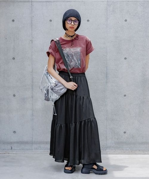 PAGEBOY（ページボーイ）の「クラックフォトTシャツ（Tシャツ/カットソー・レディース・チャコールグレー/オフホワイト/レッド系その他・FREE）」の21枚目の写真