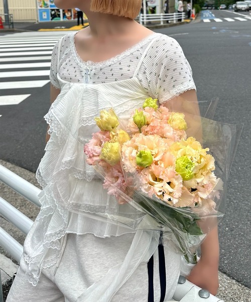 ブラウス シャツ フリフリとぴろんのキャミ レディース Alley Tokyo ブラウス シャツ フリフリとぴろんのキャミ