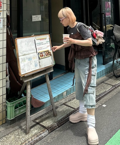 ブラウス シャツ フリフリとぴろんのキャミ レディース Alley Tokyo ブラウス シャツ フリフリとぴろんのキャミ