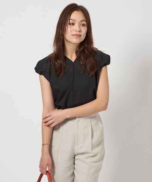 green label relaxing(グリーンレーベルリラクシング)の「バルーンスリーブ ブラウス(シャツ/ブラウス・レディース・ライトブルー/ブラック/オフホワイト・FREE)」の9枚目の写真
