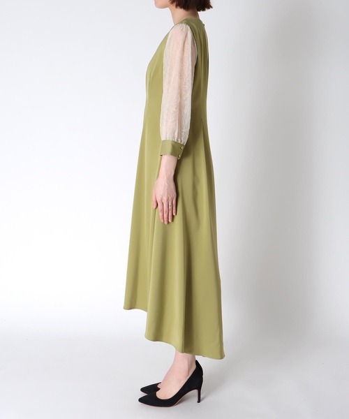 Jines(ジネス)の「ウエストタックフィッシュテールワンピース(ワンピース・レディース・ブラウン/グリーン・38)」の16枚目の写真