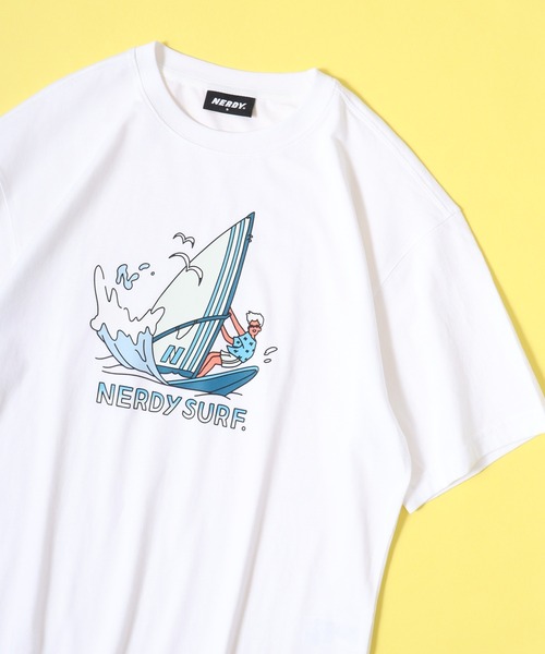 NERDY（ノルディ）の「サーフィンボーイ S/S Tシャツ（Tシャツ/カットソー・メンズ・ホワイト/ブラック/パープル・M/L/S）」の2枚目の写真