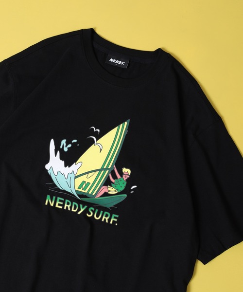 NERDY（ノルディ）の「サーフィンボーイ S/S Tシャツ（Tシャツ/カットソー・メンズ・ホワイト/ブラック/パープル・M/L/S）」の3枚目の写真