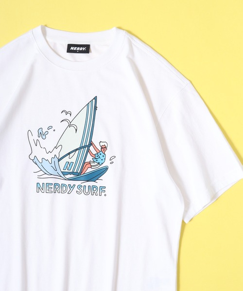 NERDY（ノルディ）の「サーフィンボーイ S/S Tシャツ（Tシャツ/カットソー・メンズ・ホワイト/ブラック/パープル・M/L/S）」の6枚目の写真