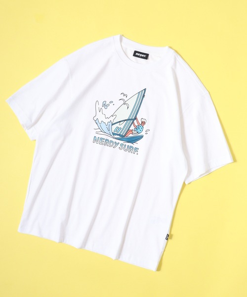 NERDY（ノルディ）の「サーフィンボーイ S/S Tシャツ（Tシャツ/カットソー・メンズ・ホワイト/ブラック/パープル・M/L/S）」の4枚目の写真