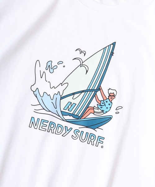 NERDY（ノルディ）の「サーフィンボーイ S/S Tシャツ（Tシャツ/カットソー・メンズ・ホワイト/ブラック/パープル・M/L/S）」の9枚目の写真