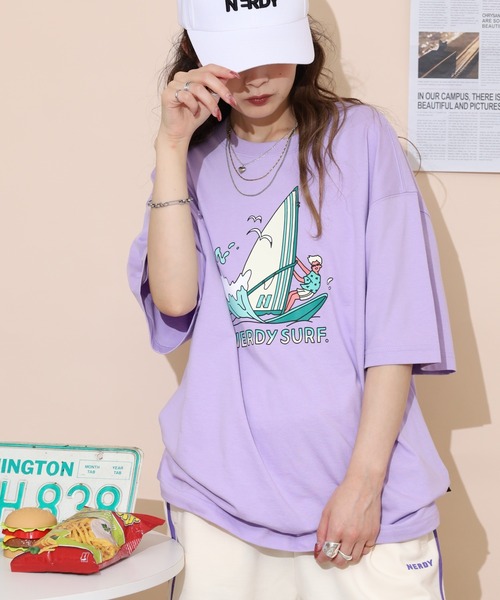 NERDY（ノルディ）の「サーフィンボーイ S/S Tシャツ（Tシャツ/カットソー・メンズ・ホワイト/ブラック/パープル・M/L/S）」の21枚目の写真