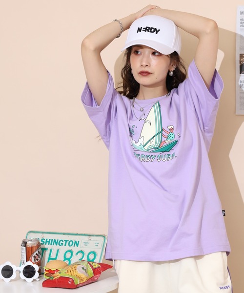 NERDY（ノルディ）の「サーフィンボーイ S/S Tシャツ（Tシャツ/カットソー・メンズ・ホワイト/ブラック/パープル・M/L/S）」の13枚目の写真