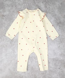 la poche biscuit（ラポシェビスキュイ）の「ハートうさぎ総柄プリントカバーオール（ロンパース）」