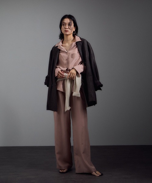 SALON adam et rope'（サロン アダム エ ロペ）の「[25AW]GENTLE SILK パンツ / セットアップ対応・洗える（その他パンツ・レディース・ブラック/ブラウン系その他2/ピンク系その他2・S/M）」の5枚目の写真