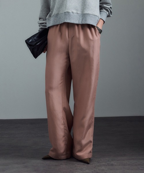 SALON adam et rope'（サロン アダム エ ロペ）の「[25AW]GENTLE SILK パンツ / セットアップ対応・洗える（その他パンツ・レディース・ブラック/ブラウン系その他2/ピンク系その他2・S/M）」の17枚目の写真