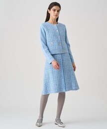 ブルーツイードフリンジミニスカート