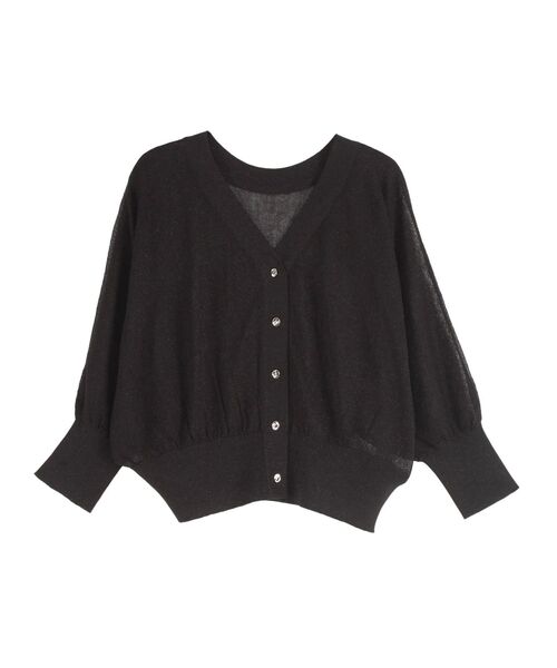 LAGUNAMOON（ラグナムーン）の「2WAYラメシアーカーディガン（カーディガン/ボレロ・レディース・アイボリー/ブラック/ライトグリーン・FREE）」の3枚目の写真