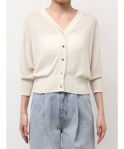 LAGUNAMOON（ラグナムーン）の「2WAYラメシアーカーディガン（カーディガン/ボレロ・レディース・アイボリー/ブラック/ライトグリーン・FREE）」の11枚目の写真