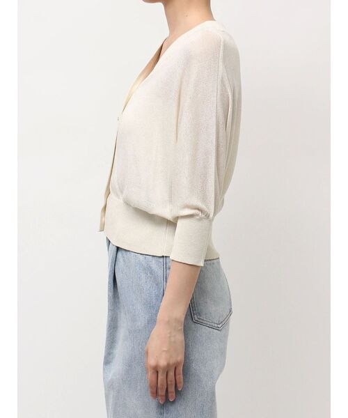 LAGUNAMOON（ラグナムーン）の「2WAYラメシアーカーディガン（カーディガン/ボレロ・レディース・アイボリー/ブラック/ライトグリーン・FREE）」の12枚目の写真