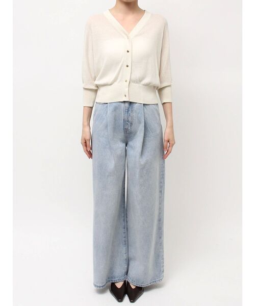 LAGUNAMOON（ラグナムーン）の「2WAYラメシアーカーディガン（カーディガン/ボレロ・レディース・アイボリー/ブラック/ライトグリーン・FREE）」の4枚目の写真