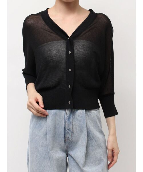 LAGUNAMOON（ラグナムーン）の「2WAYラメシアーカーディガン（カーディガン/ボレロ・レディース・アイボリー/ブラック/ライトグリーン・FREE）」の20枚目の写真