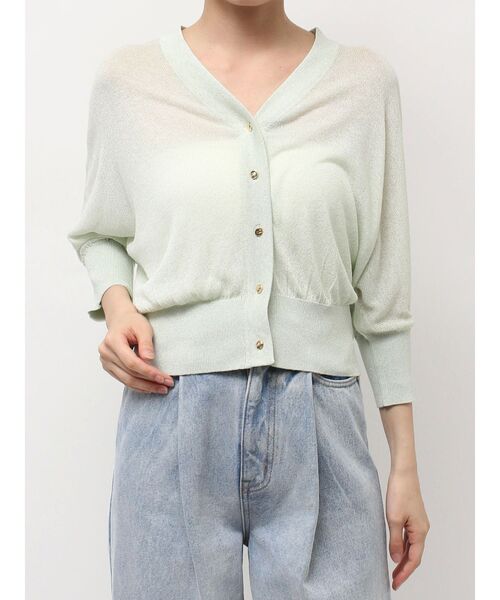 LAGUNAMOON（ラグナムーン）の「2WAYラメシアーカーディガン（カーディガン/ボレロ・レディース・アイボリー/ブラック/ライトグリーン・FREE）」の21枚目の写真