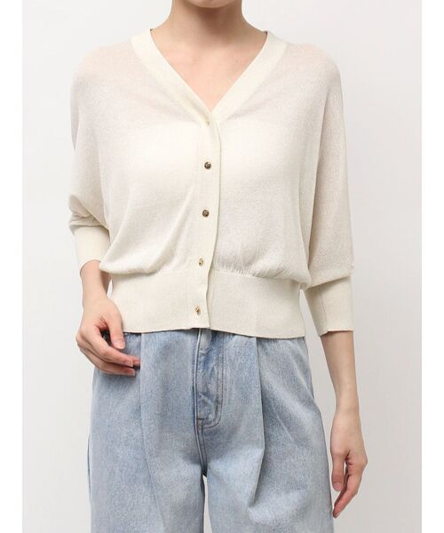 LAGUNAMOON（ラグナムーン）の「2WAYラメシアーカーディガン（カーディガン/ボレロ・レディース・アイボリー/ブラック/ライトグリーン・FREE）」の22枚目の写真