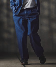 mp13871-Denim wide-leg trousers-Distressed for a vintage look- デニムパンツ