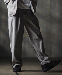 GLIMCLAP | mp13871-Denim wide-leg trousers-Distressed for a vintage look- デニムパンツ(デニムパンツ)