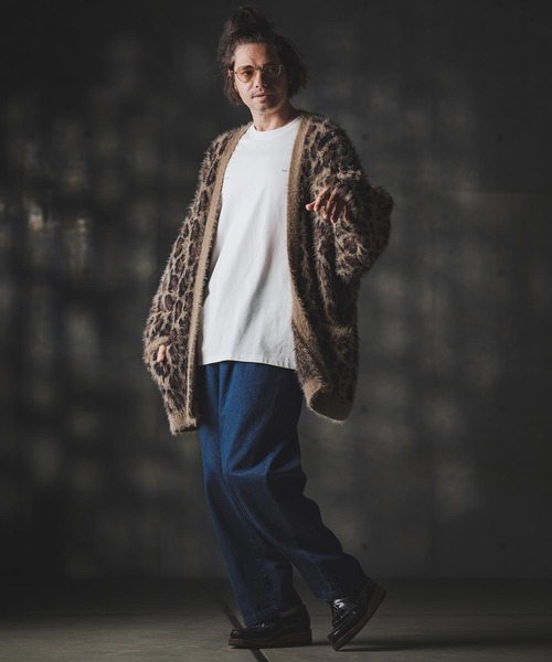 GLIMCLAP(グリムクラップ)の「mp13871-Denim wide-leg trousers-Distressed for a vintage look- デニムパンツ(デニムパンツ・メンズ・インディゴブルー/コバルトブルー/ライトグレー/ブラック・S/M/L)」の9枚目の写真