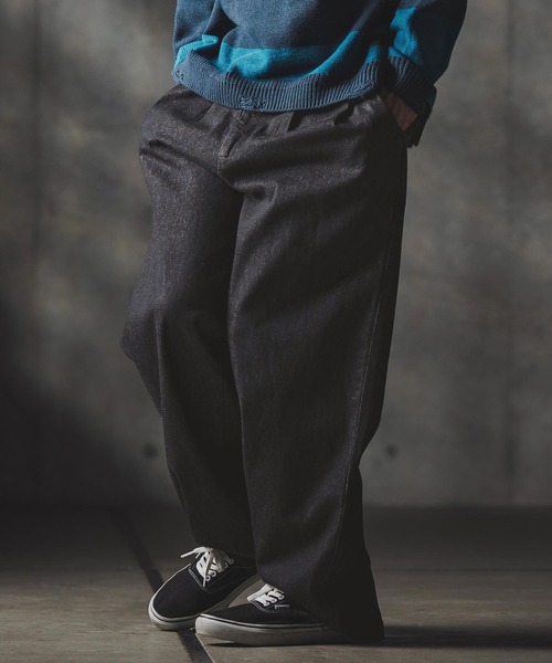 GLIMCLAP(グリムクラップ)の「mp13871-Denim wide-leg trousers-Distressed for a vintage look- デニムパンツ(デニムパンツ・メンズ・インディゴブルー/コバルトブルー/ライトグレー/ブラック・S/M/L)」の18枚目の写真