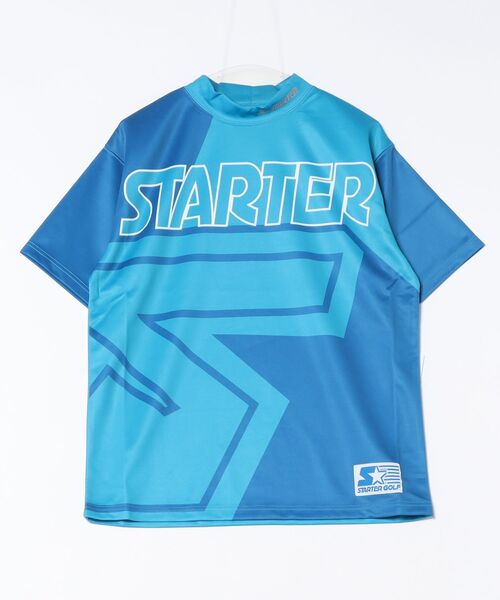 STARTER(スターター)の「【STARTER GOLF】スターターゴルフ FIELDSENSOR(R)吸水速乾 STARTERビックロゴ モックネック半袖カットソー SG-123001(Tシャツ/カットソー・メンズ・ブラック/イエロー/サックスブルー・M/L)」の9枚目の写真