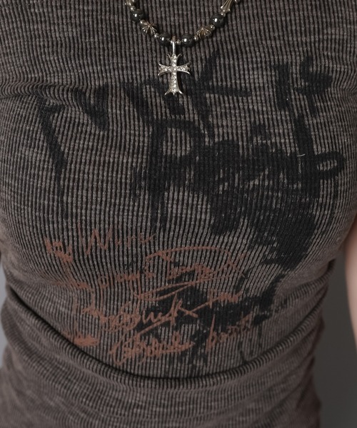 SPINNS（スピンズ）の「オフショル半袖カットソー/ベルトギャザー（Tシャツ/カットソー・レディース・チャコール/ホワイト/ブラック・ONESIZE）」の14枚目の写真