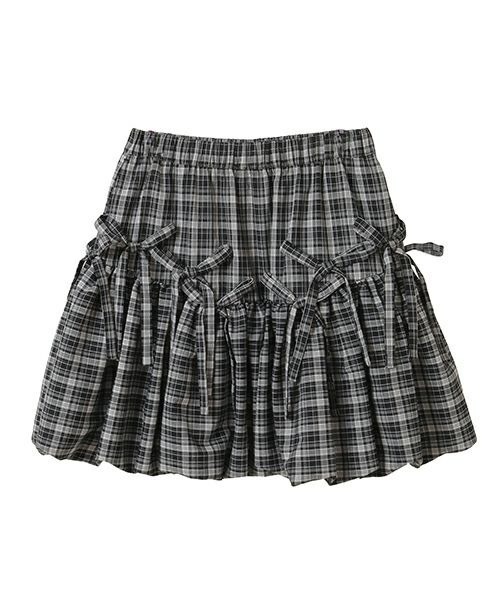 Candy Stripper（キャンディストリッパー）の「CHECK BALLOON スカート（スカート・レディース・ベージュ/レッド/ブラック・FREE）」の2枚目の写真