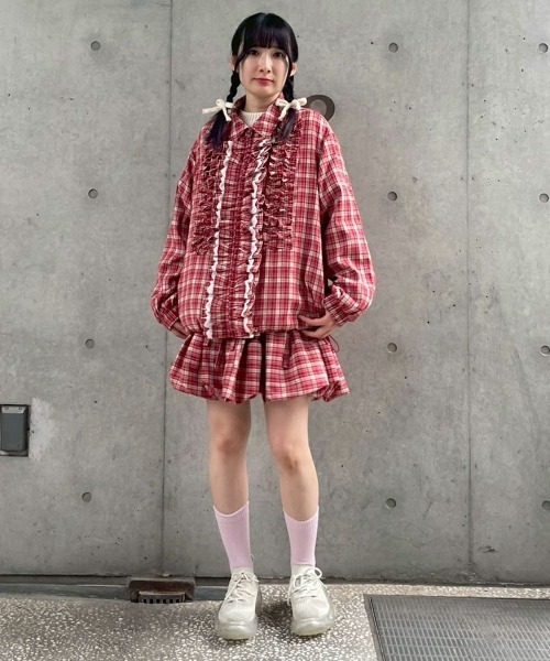 Candy Stripper（キャンディストリッパー）の「CHECK BALLOON スカート（スカート・レディース・ベージュ/レッド/ブラック・FREE）」の14枚目の写真