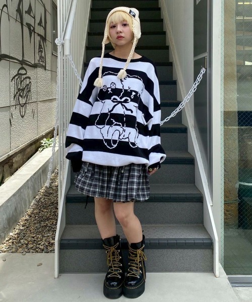 Candy Stripper（キャンディストリッパー）の「CHECK BALLOON スカート（スカート・レディース・ベージュ/レッド/ブラック・FREE）」の10枚目の写真