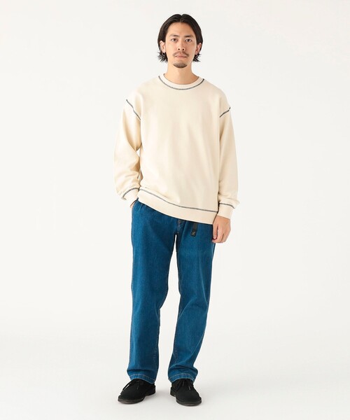 B:MING by BEAMS(ビーミングバイビームス)の「ステッチ クルーネック スウェット(ユニセックス)(スウェット・メンズ・ブラック/ナチュラル・XL/L/M/S)」の14枚目の写真