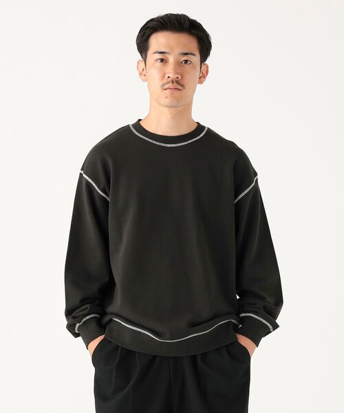 B:MING by BEAMS(ビーミングバイビームス)の「ステッチ クルーネック スウェット(ユニセックス)(スウェット・メンズ・ブラック/ナチュラル・XL/L/M/S)」の4枚目の写真