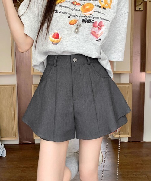 kirakiraShop（キラキラショップ）の「レイヤード風 フレア ショートパンツ 短パン ショーパン（その他パンツ・レディース・ブラック/グレー/モカ/ホワイト・S/M/L）」の13枚目の写真
