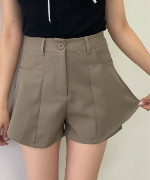 kirakiraShop（キラキラショップ）の「レイヤード風 フレア ショートパンツ 短パン ショーパン（その他パンツ・レディース・ブラック/グレー/モカ/ホワイト・S/M/L）」の14枚目の写真