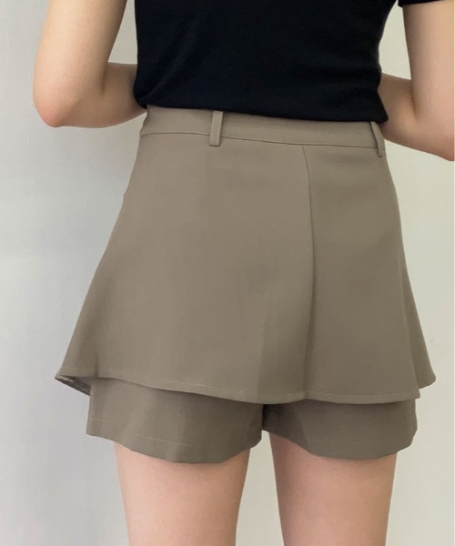 kirakiraShop（キラキラショップ）の「レイヤード風 フレア ショートパンツ 短パン ショーパン（その他パンツ・レディース・ブラック/グレー/モカ/ホワイト・S/M/L）」の15枚目の写真