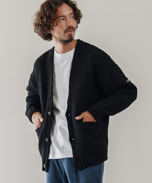 CALL&RESPONSE（コールアンドレスポンス）の「mcg3672-ざっくりニットカーデ-サイセンタク カーディガン（カーディガン/ボレロ・メンズ・ブラック/ベージュ/ブラウン・2/4/5）」の4枚目の写真