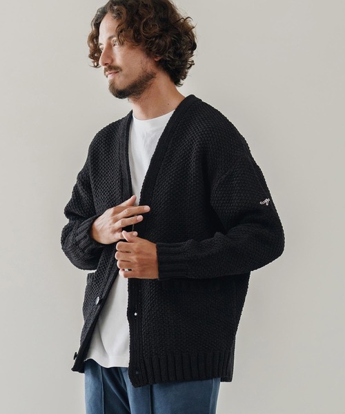 CALL&RESPONSE（コールアンドレスポンス）の「mcg3672-ざっくりニットカーデ-サイセンタク カーディガン（カーディガン/ボレロ・メンズ・ブラック/ベージュ/ブラウン・2/4/5）」の5枚目の写真