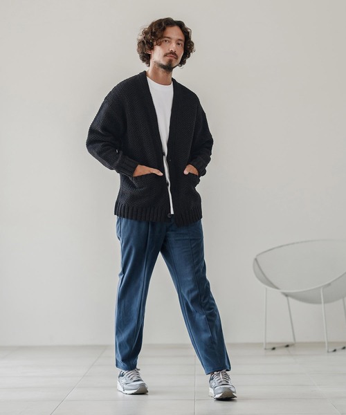 CALL&RESPONSE（コールアンドレスポンス）の「mcg3672-ざっくりニットカーデ-サイセンタク カーディガン（カーディガン/ボレロ・メンズ・ブラック/ベージュ/ブラウン・2/4/5）」の9枚目の写真