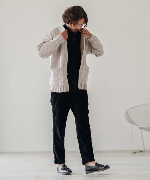 CALL&RESPONSE（コールアンドレスポンス）の「mcg3672-ざっくりニットカーデ-サイセンタク カーディガン（カーディガン/ボレロ・メンズ・ブラック/ベージュ/ブラウン・2/4/5）」の14枚目の写真