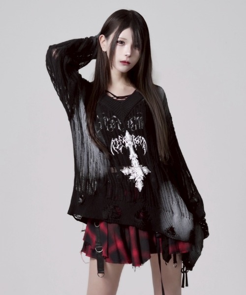 『REFLEM/レフレム』顔料加工ダメージニットPO REFLEM/レフレム』顔料加工ダメージニットPO（ニット/セーター