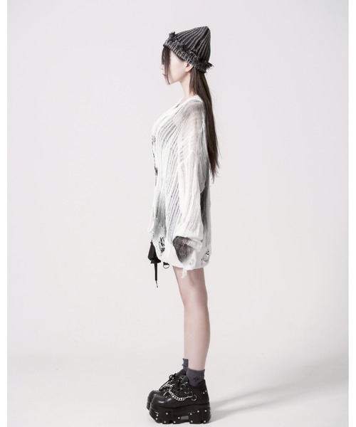 REFLEM(レフレム) 顔料加工ダメージニットPO REFLEM/レフレム』顔料加工ダメージニットPO（ニット/セーター