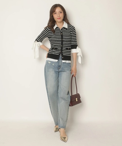 Apuweiser-riche シャツレイヤードリブニット アプワイザー・リッシェ Apuweiser-riche シャツレイヤード