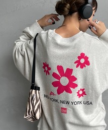[MANHATTAN PORTAGE/マンハッタンポーテージ] 別注 バックフラワープリント クルーネックスウェット