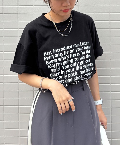 ISOOK(アイスー)の「【ISOOK / アイスー】オーバーサイズ半袖ロゴTシャツ / プリントT クルーネック ラウンドネック Tシャツ レタリング 英字ロゴ ルーズ丈 ビックシルエット ユニセックス 白 黒 ホワイト ブラックZOZOTOWN限定(Tシャツ/カットソー・レディース・ブラック/ホワイト・FREE)」の12枚目の写真
